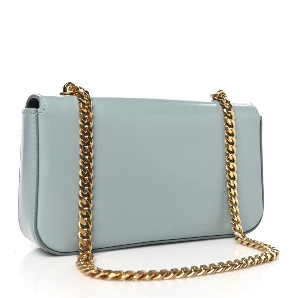 Lushentic Small Cuir Triomphe Chain Shoulder Bag in Ice Blue Leather - Image 3