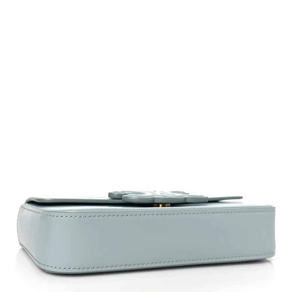 Lushentic Small Cuir Triomphe Chain Shoulder Bag in Ice Blue Leather - Image 6