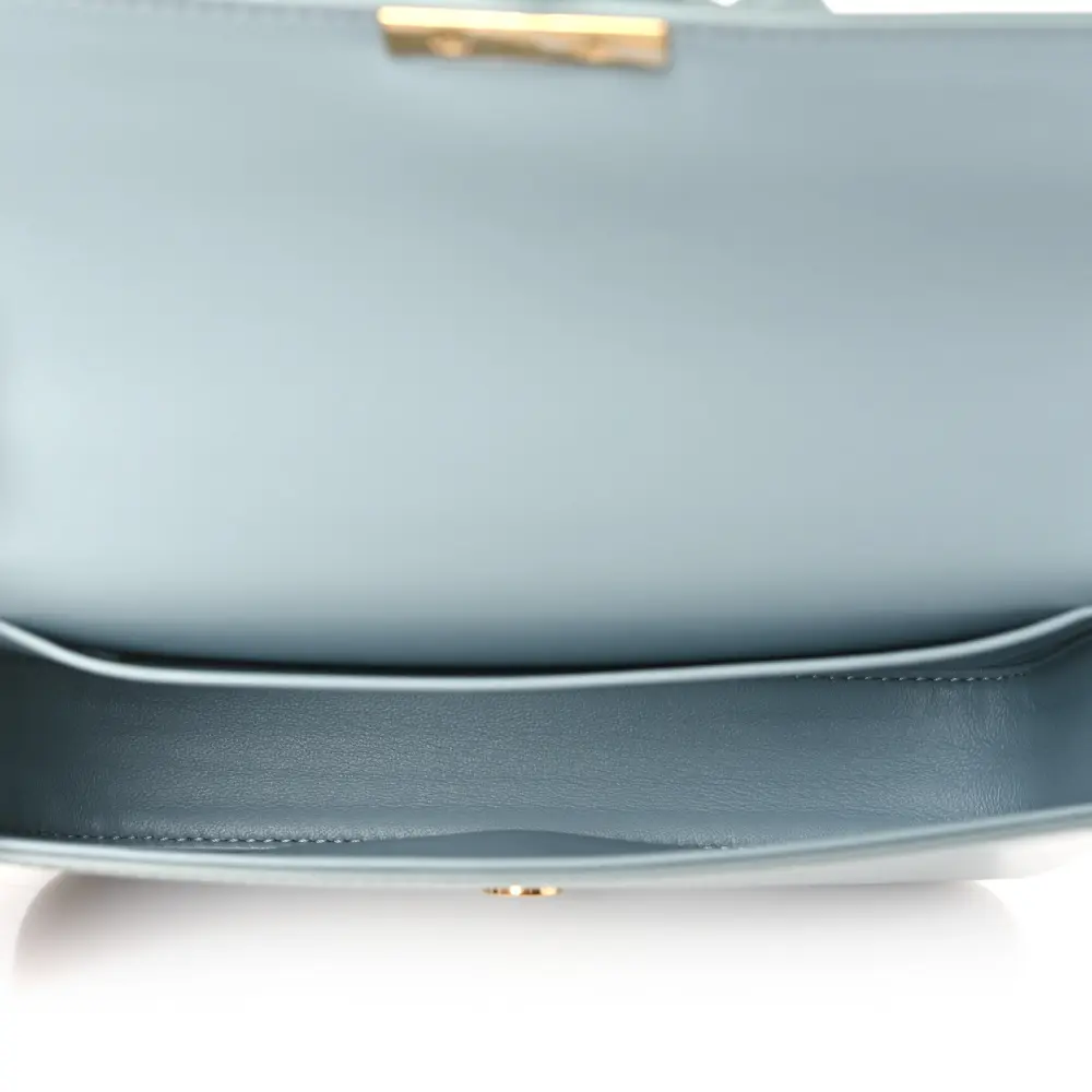 Lushentic Small Cuir Triomphe Chain Shoulder Bag in Ice Blue Leather - Image 7