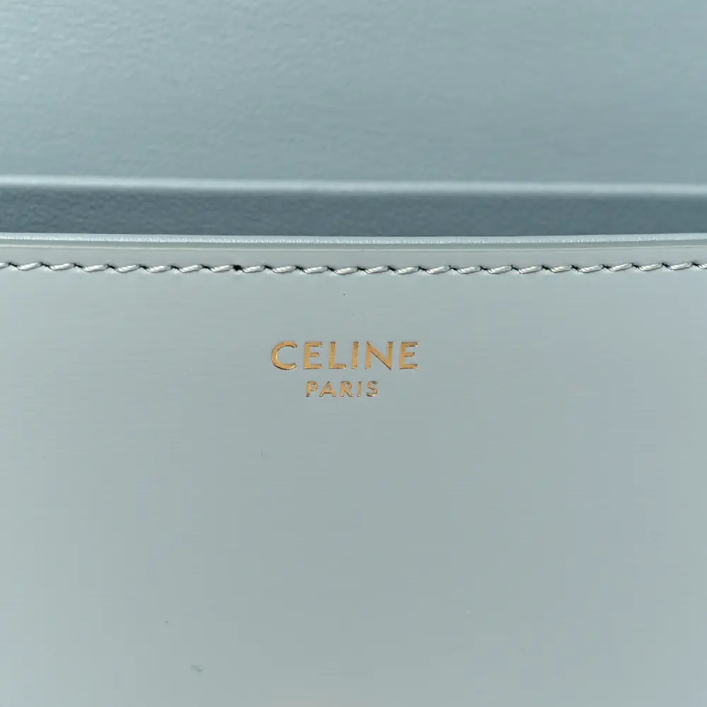 Lushentic Small Cuir Triomphe Chain Shoulder Bag in Ice Blue Leather - Image 2