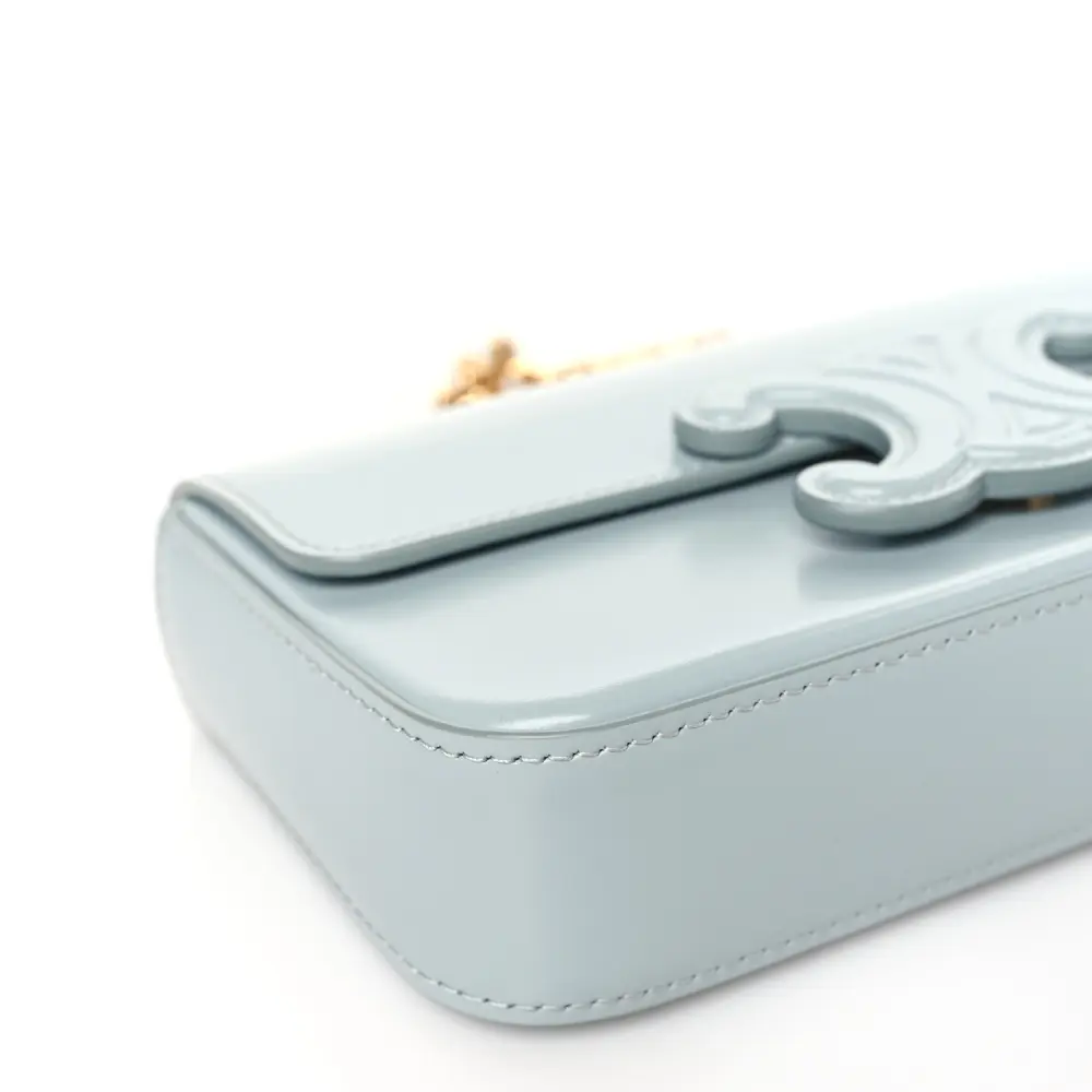 Lushentic Small Cuir Triomphe Chain Shoulder Bag in Ice Blue Leather - Image 4