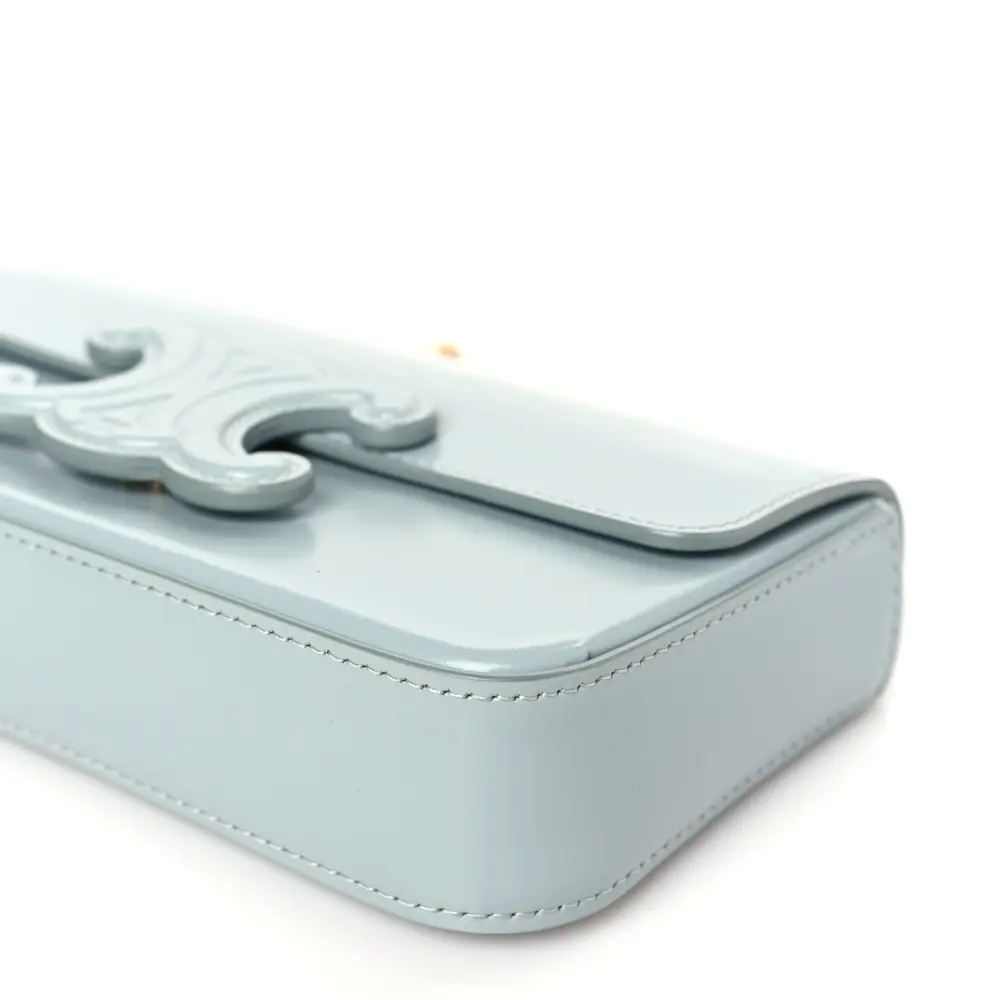 Lushentic Small Cuir Triomphe Chain Shoulder Bag in Ice Blue Leather - Image 5