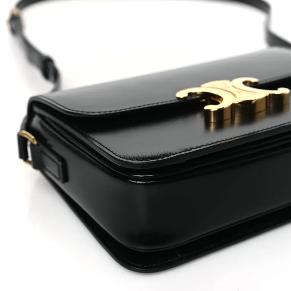 Lushentic Designer Small Teen Triomphe Shoulder Bag in Black Leather - Image 4
