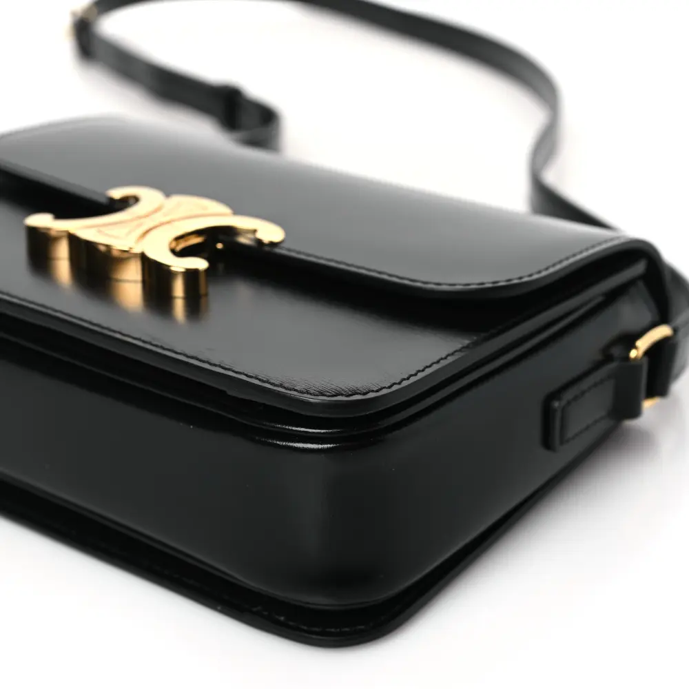 Lushentic Designer Small Teen Triomphe Shoulder Bag in Black Leather - Image 5