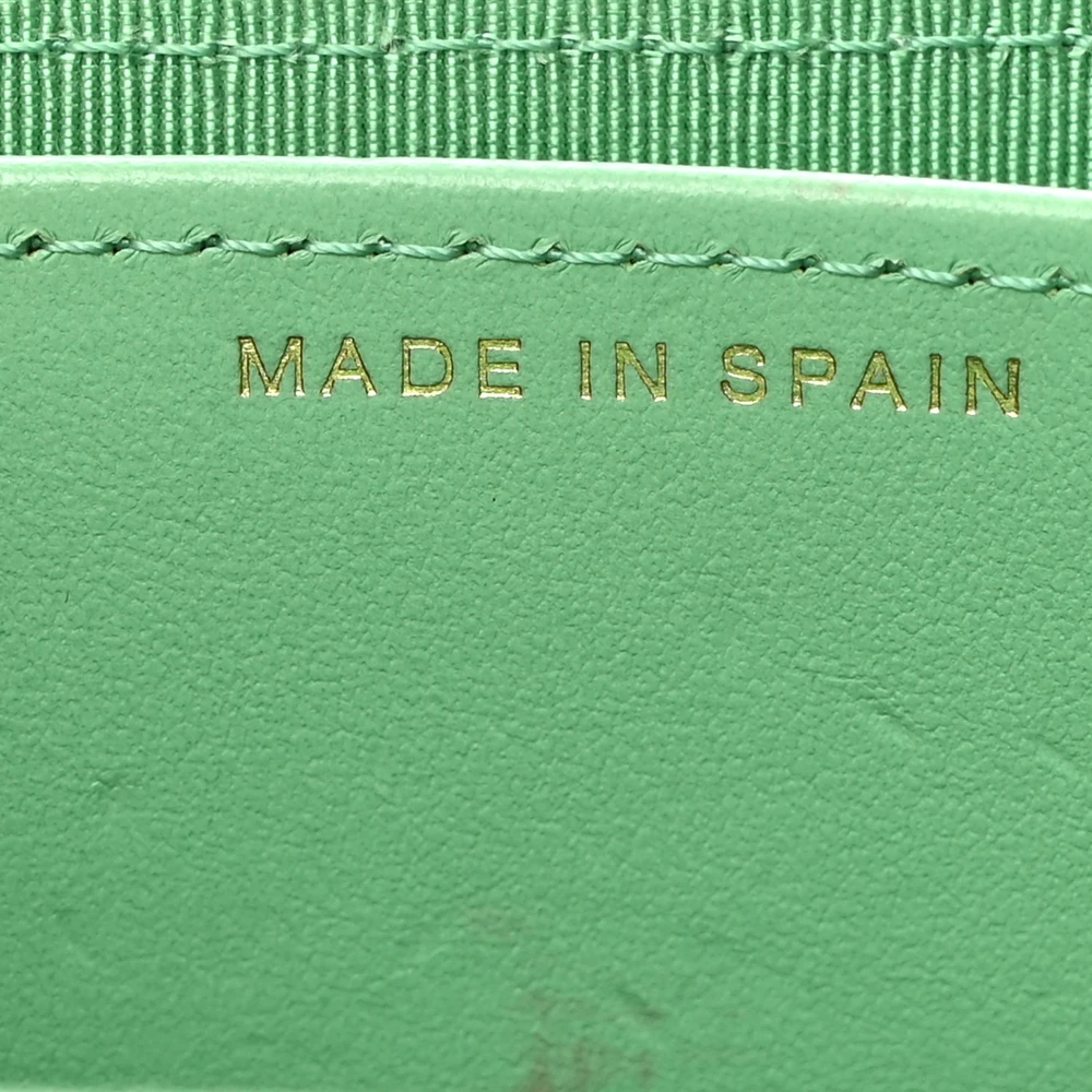 Lushentic Flap Card Holder - Small Light Green Quilted Caviar Leather - Image 7