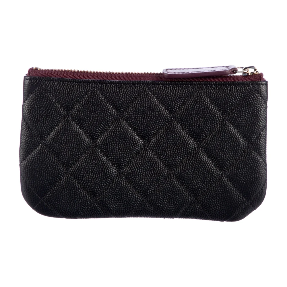 Lushentic Chanel Medium Interlocking CC Logo Pouch Black Caviar Leather Silver Hardware - Image 2