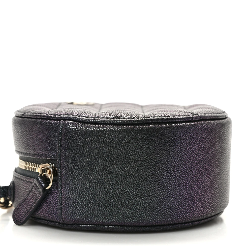 Lushentic Mini Black Quilted Clutch - Caviar Leather, Gold Chain - Image 3