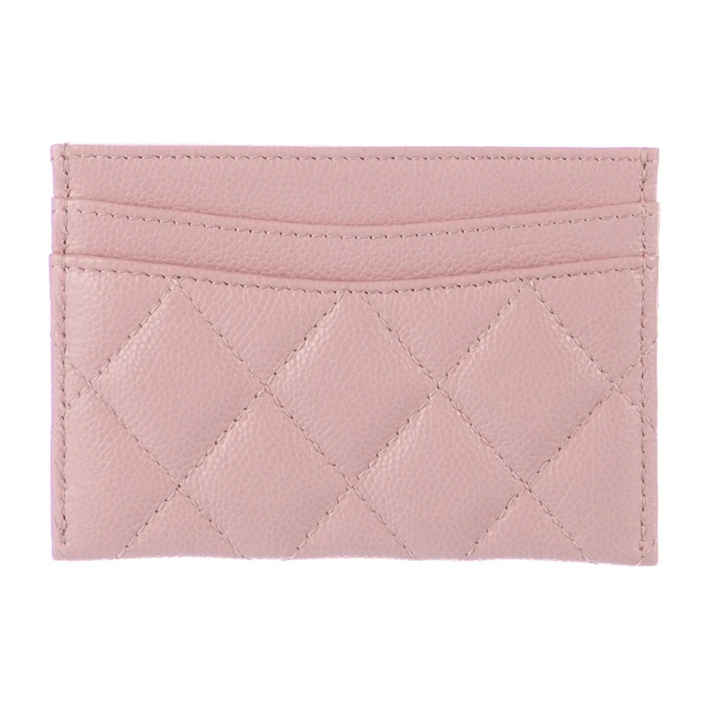 Lushentic Chanel Small Card Holder Pink Quilted Leather Silver Hardware - Image 3