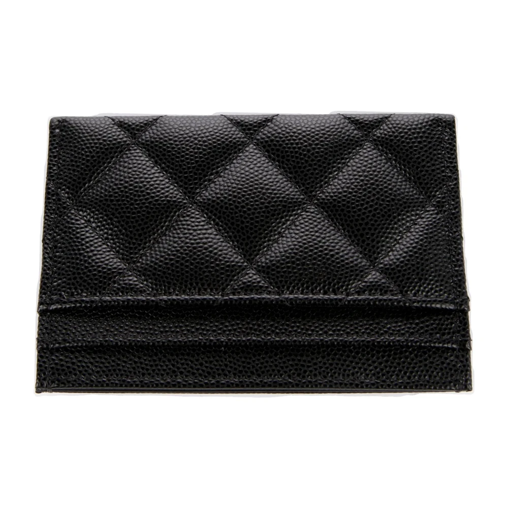 Lushentic Chanel Small Interlocking CC Logo Card Holder Black Lambskin Leather Gold Hardware - Image 3