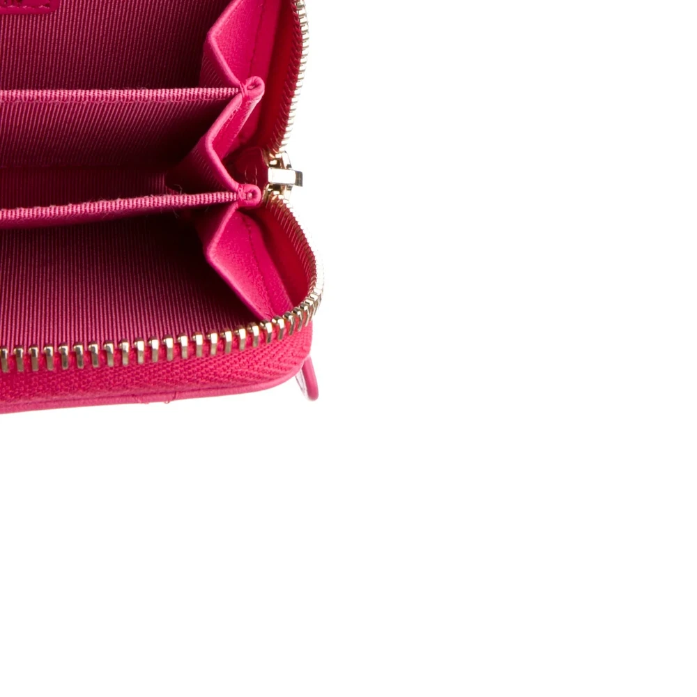 Lushentic Chanel Small Interlocking CC Logo Wallet Pink Lambskin Leather Silver Hardware - Image 3
