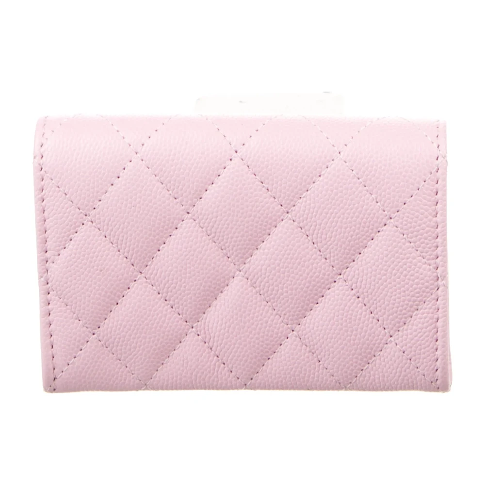 Lushentic Chanel Small Wallet Pink Lambskin Leather Gold Hardware - Image 3