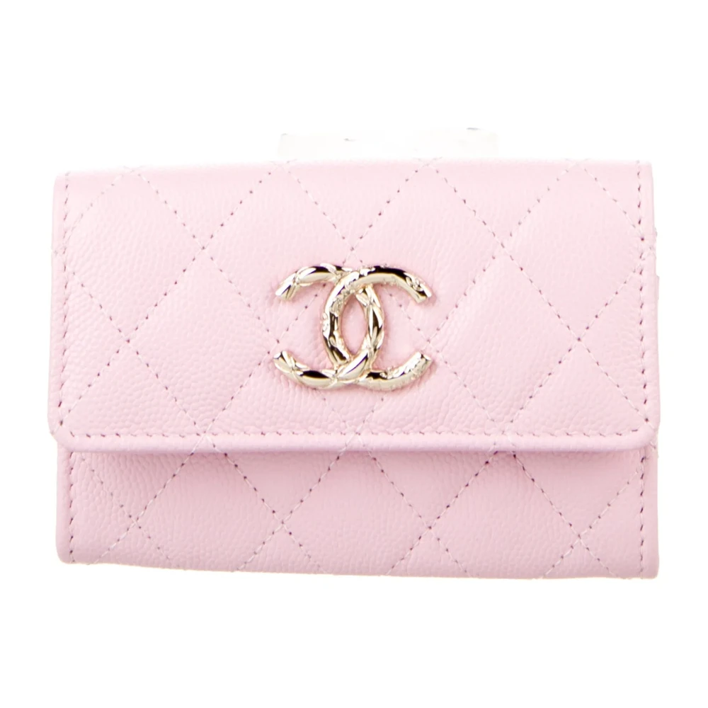 Lushentic Chanel Small Wallet Pink Lambskin Leather Gold Hardware