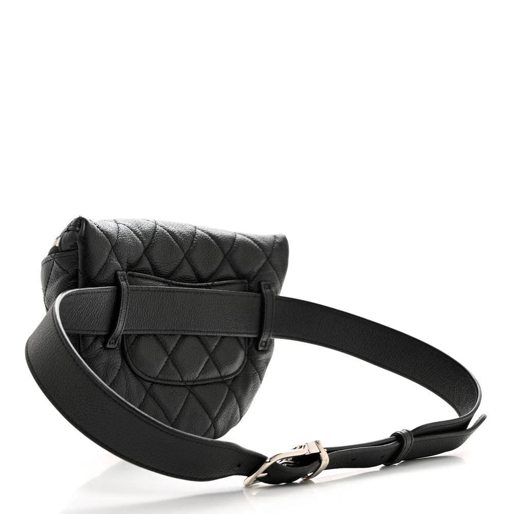 Lushentic Grade Bags - Waist Belt Bag in Black Quilted Leather - Image 3