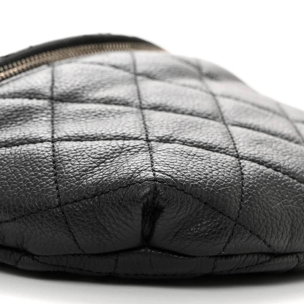 Lushentic Grade Bags - Waist Belt Bag in Black Quilted Leather - Image 4