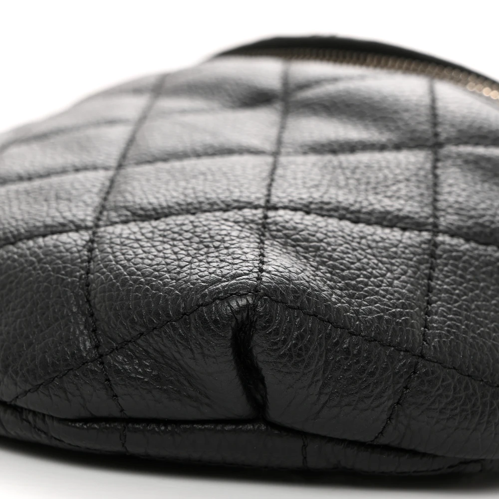 Lushentic Grade Bags - Waist Belt Bag in Black Quilted Leather - Image 5