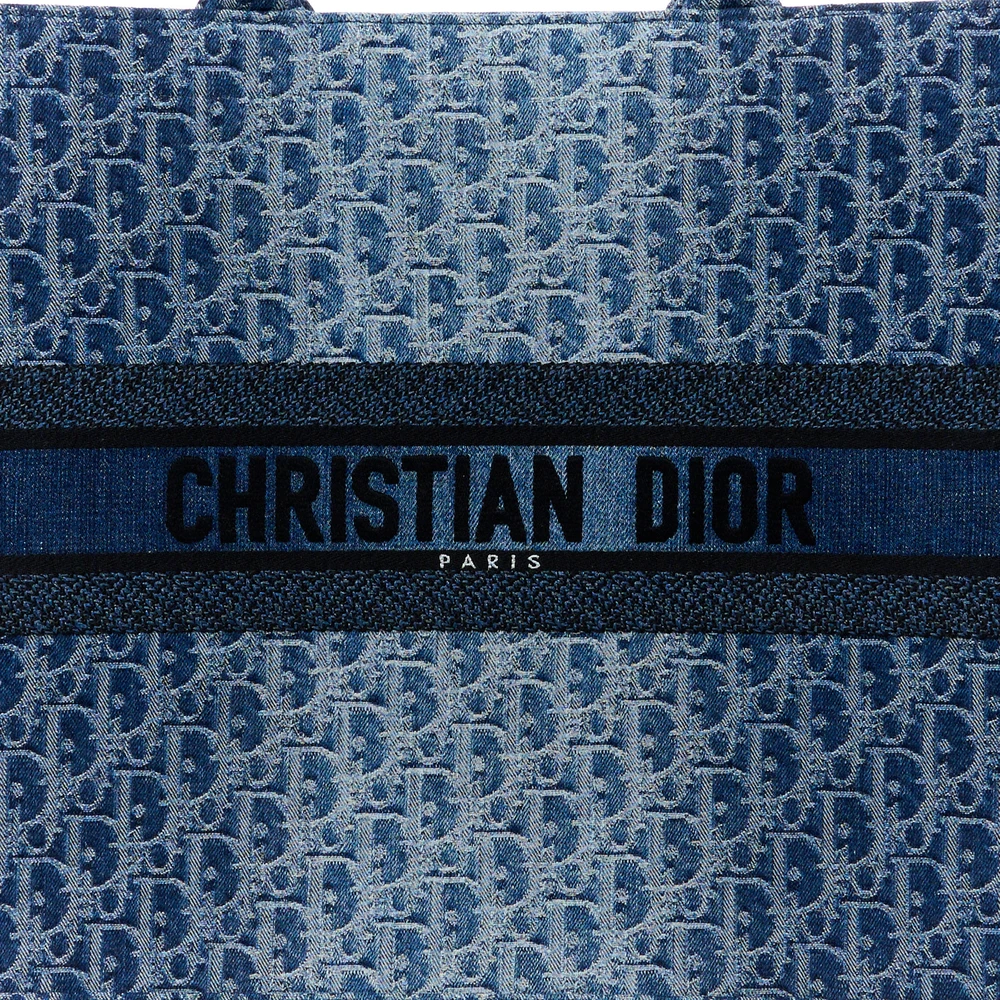 Lushentic Grade Bag: Large Book Tote in Blue Oblique Denim - Image 8
