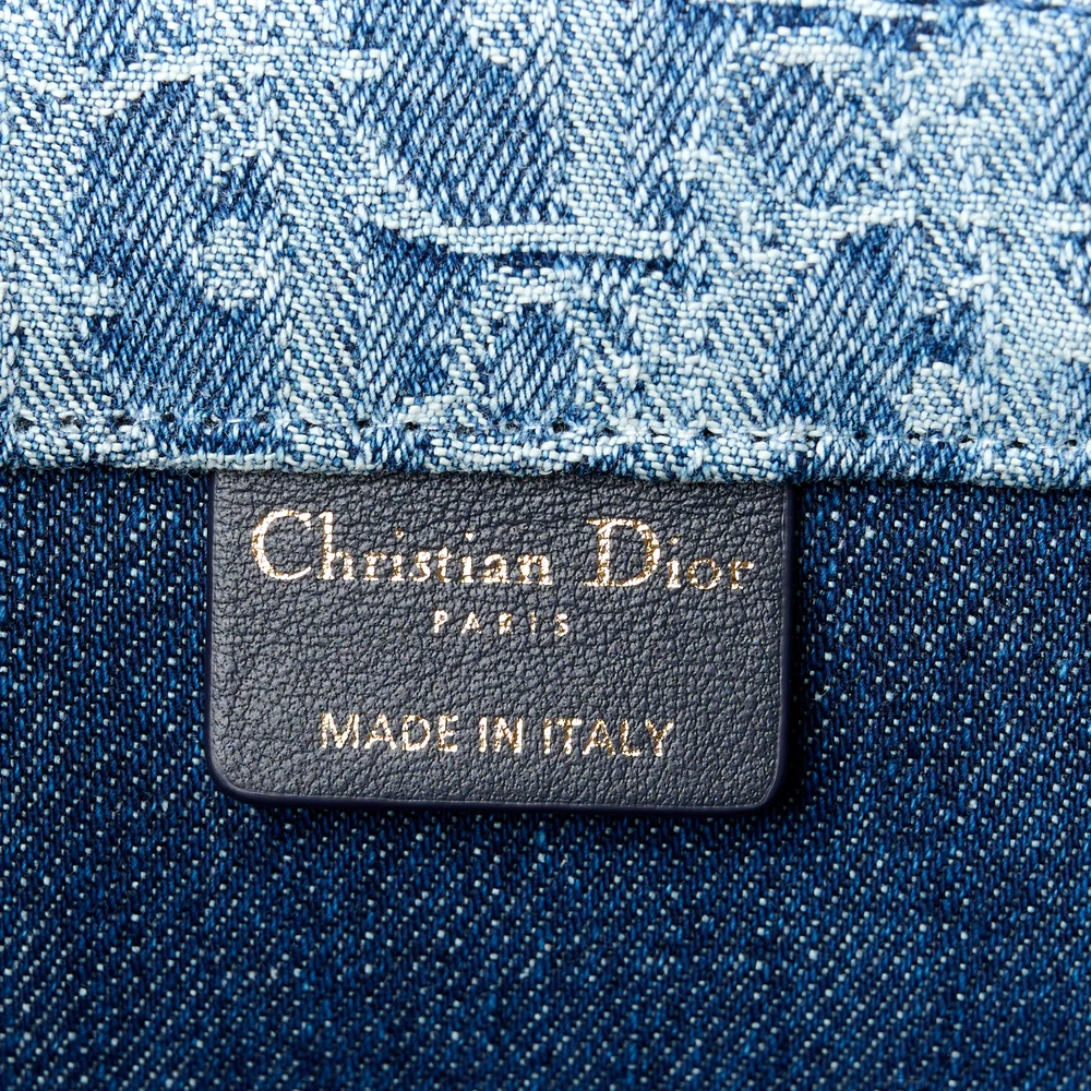 Lushentic Grade Bag: Large Book Tote in Blue Oblique Denim - Image 2