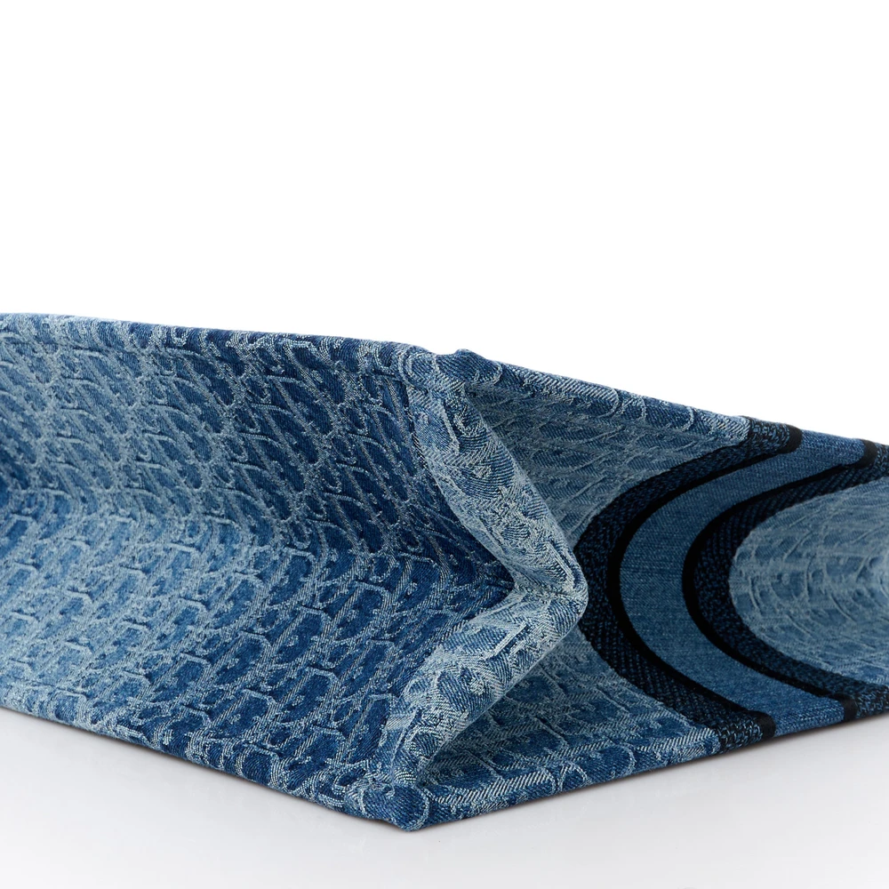 Lushentic Grade Bag: Large Book Tote in Blue Oblique Denim - Image 5