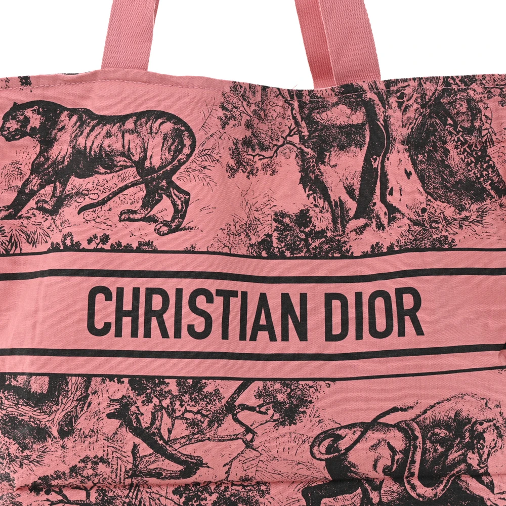 Lushentic Grade Bag Large Dioriviera Tote Pink Grey Canvas - Image 6