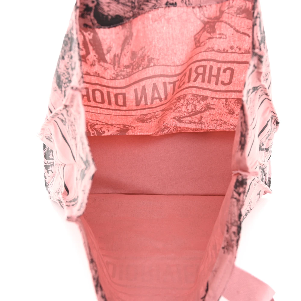 Lushentic Grade Bag Large Dioriviera Tote Pink Grey Canvas - Image 5