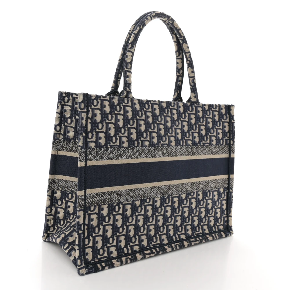 Lushentic Quality Handbags - Medium Book Tote Blue Multicolor Oblique Canvas - Image 3
