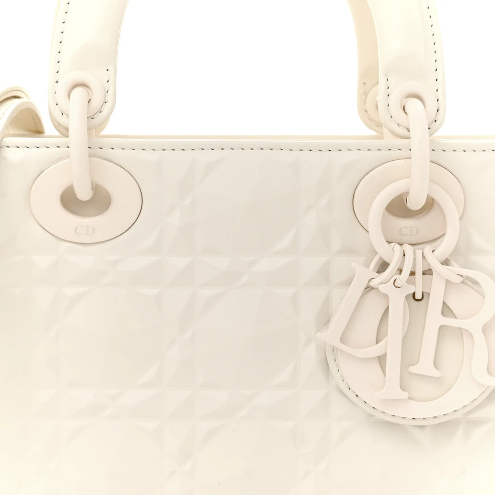 Lushentic Bags Medium Lady D Joy Latte Diamond Cannage Calfskin - Image 7