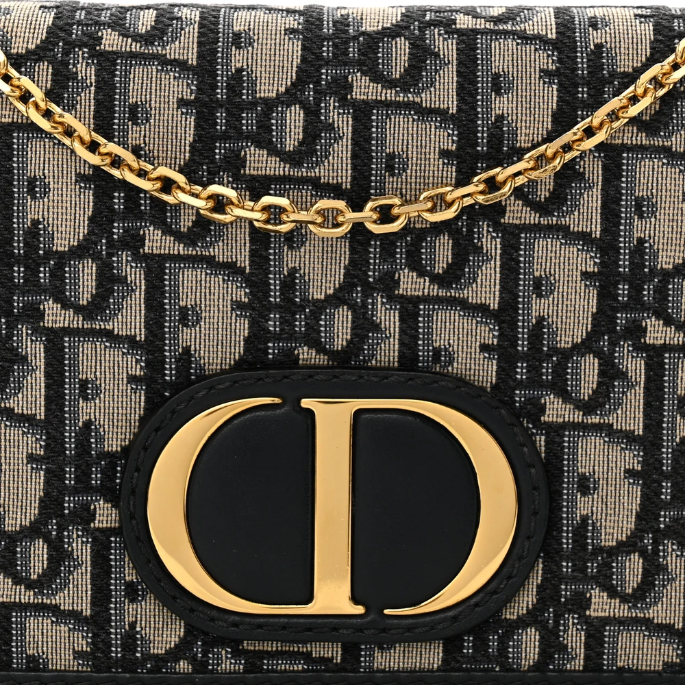 Lushentic Grade Bags Montaigne 30 2 in 1 Pouch Blue Dior Oblique Canvas - Image 8