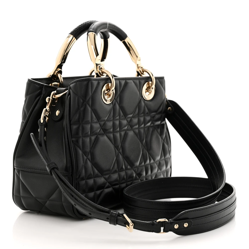 Buy Lushentic Grade Bags - Small The Lady 95.22 Black Calfskin Cannage - Image 3