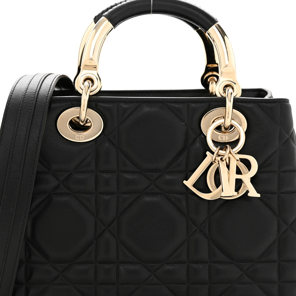 Buy Lushentic Grade Bags - Small The Lady 95.22 Black Calfskin Cannage - Image 8