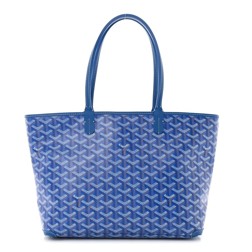 Lushentic Goyard Artois Tote PM Sky Blue Goyardine Canvas Front