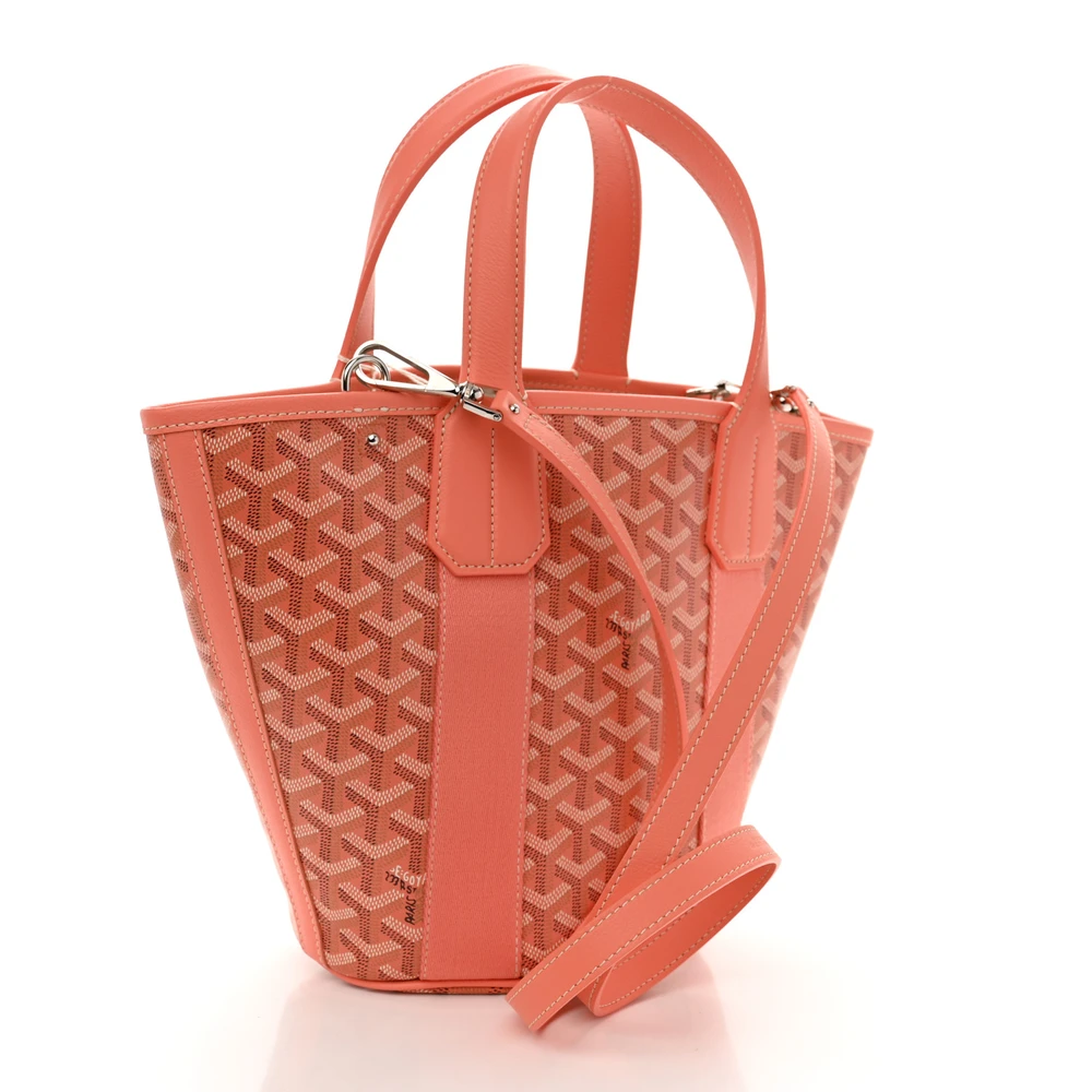 Lushentic Grade Designer Bags - Belharra Tote PM Coral Goyardine Canvas - Image 2