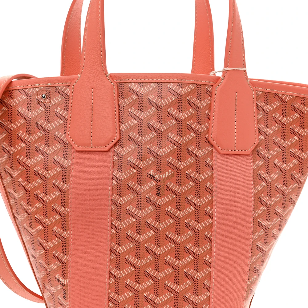 Lushentic Grade Designer Bags - Belharra Tote PM Coral Goyardine Canvas - Image 7