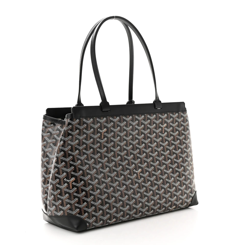 Lushentic Designer Bags Bellechasse Biaude Tote MM Black Goyardine Canvas - Image 3