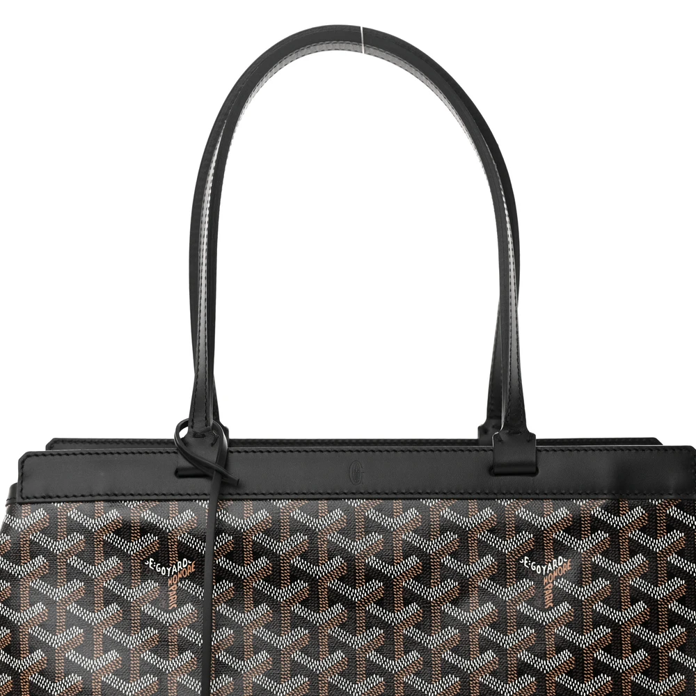 Lushentic Designer Bags Bellechasse Biaude Tote MM Black Goyardine Canvas - Image 7