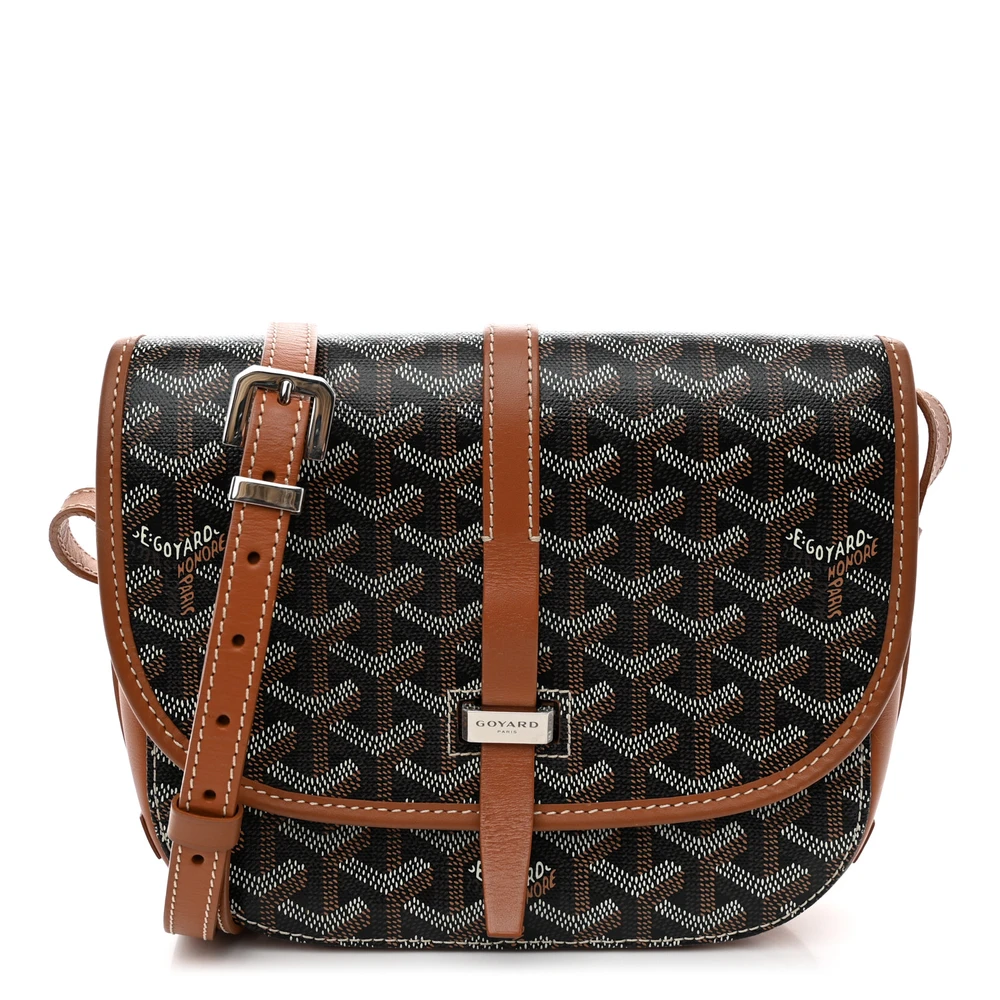Lushentic Goyard Belvedere II PM Messenger Bag Black Goyardine Canvas Silver Hardware Front