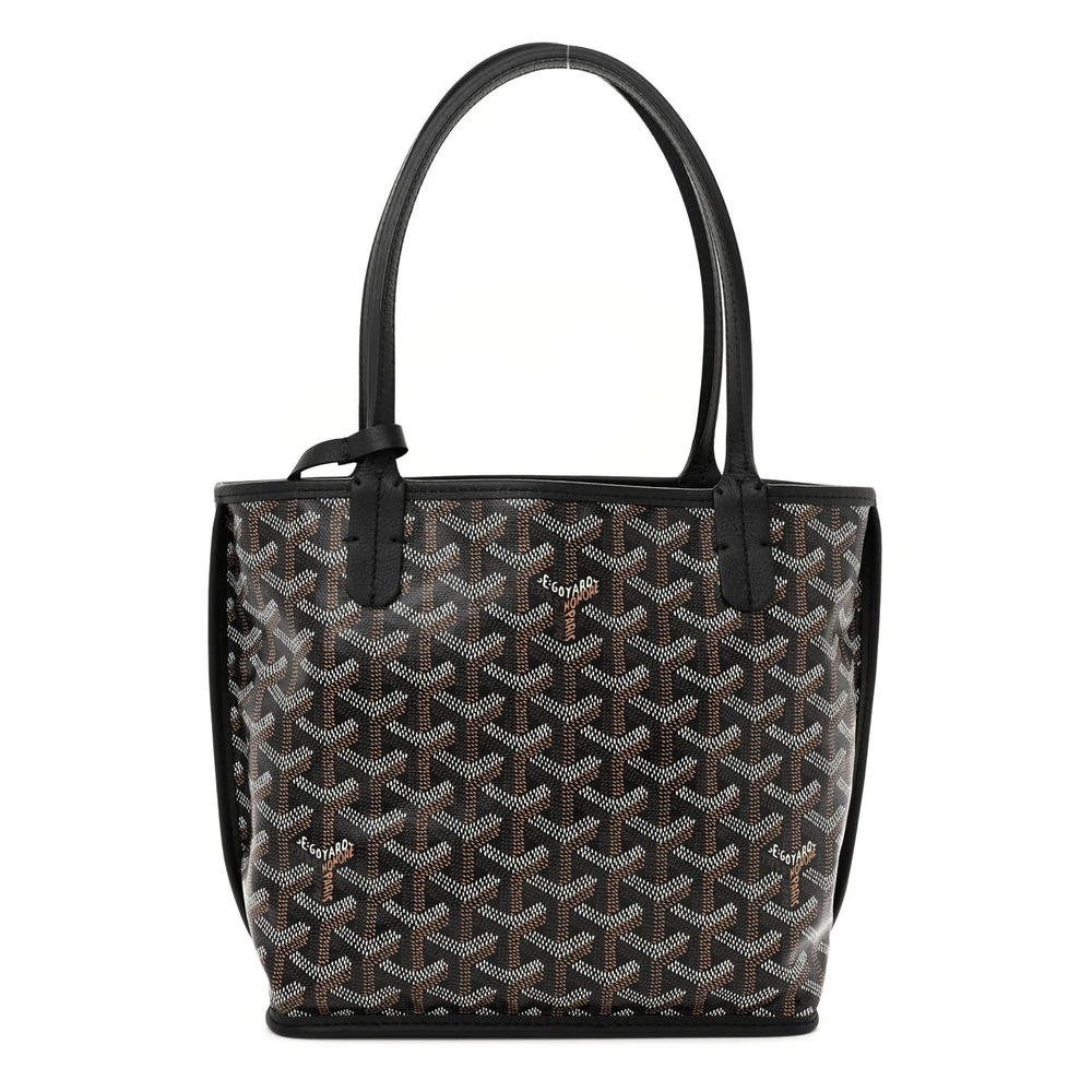 Lushentic Goyard Mini Reversible Anjou Black Goyardine Canvas Front