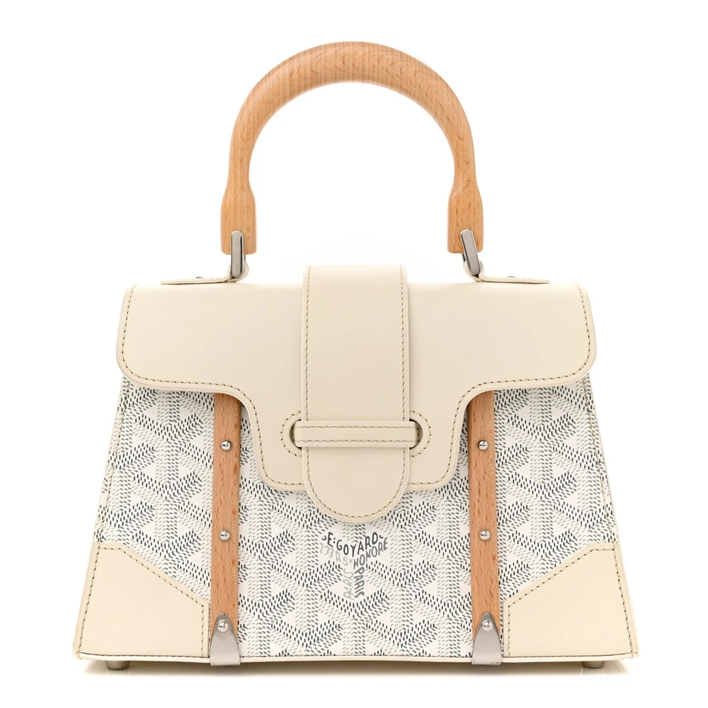 Lushentic Goyard Mini Saigon Structured White Goyardine Canvas Front