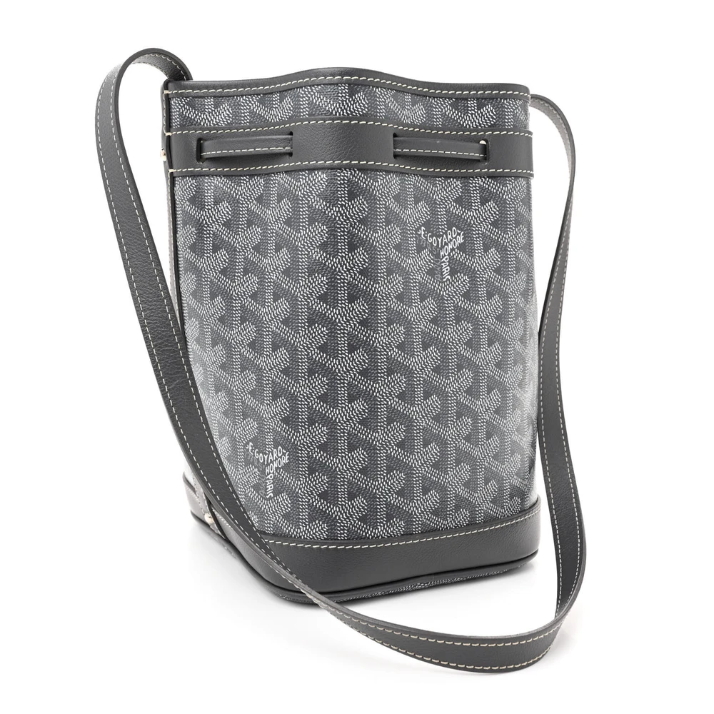 Lushentic Quality Handbags - Petit Flot Bucket Bag PM Grey Goyardine - Image 3