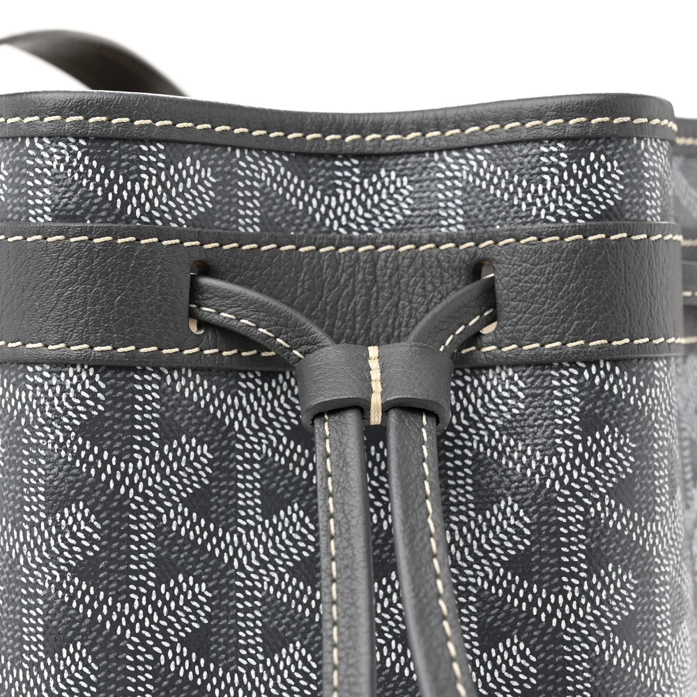 Lushentic Quality Handbags - Petit Flot Bucket Bag PM Grey Goyardine - Image 8