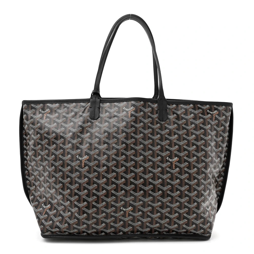 Lushentic Goyard Reversible Anjou Tote PM Black Goyardine Canvas Front