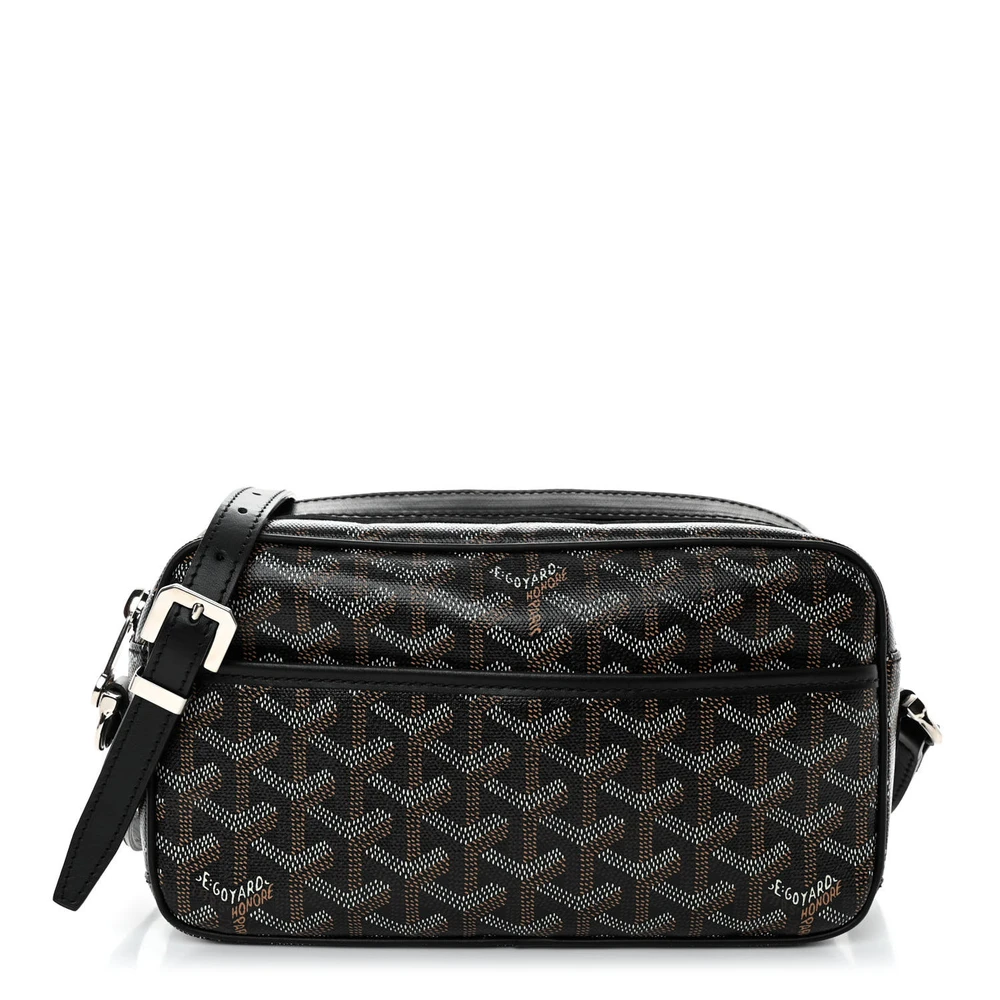 Lushentic Goyard Sac Cap Vert PM Black Goyardine Canvas Silver Hardware Front