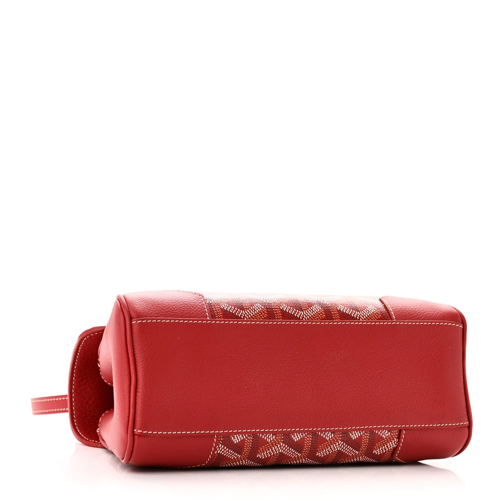Lushentic Saigon Mini Bag - Red Goyardine Canvas, Silver Hardware - Image 6