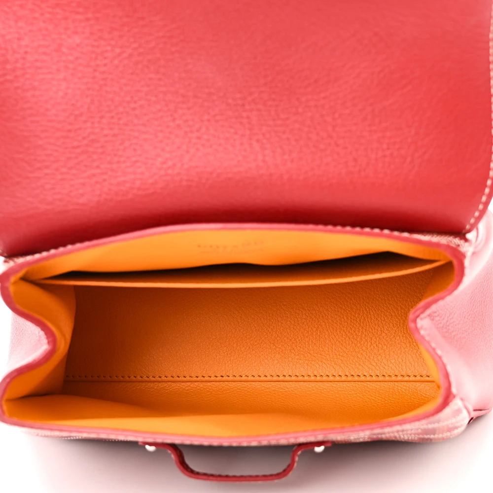 Lushentic Saigon Mini Bag - Red Goyardine Canvas, Silver Hardware - Image 7