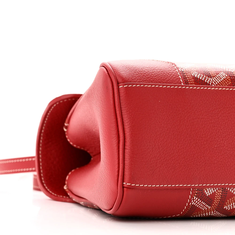 Lushentic Saigon Mini Bag - Red Goyardine Canvas, Silver Hardware - Image 4