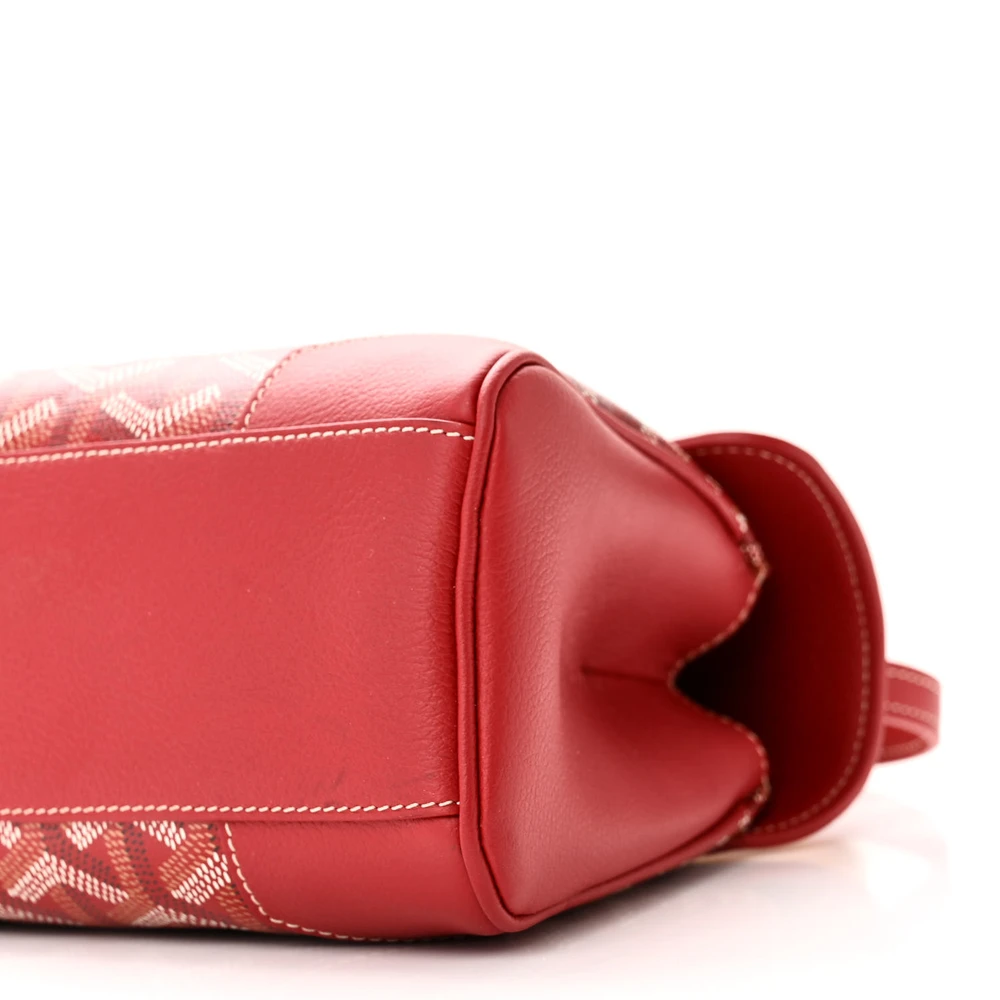 Lushentic Saigon Mini Bag - Red Goyardine Canvas, Silver Hardware - Image 5