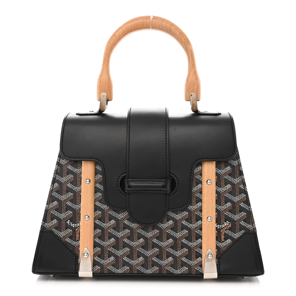 Lushentic Goyard Saigon PM Black Goyardine Canvas Silver Hardware Front