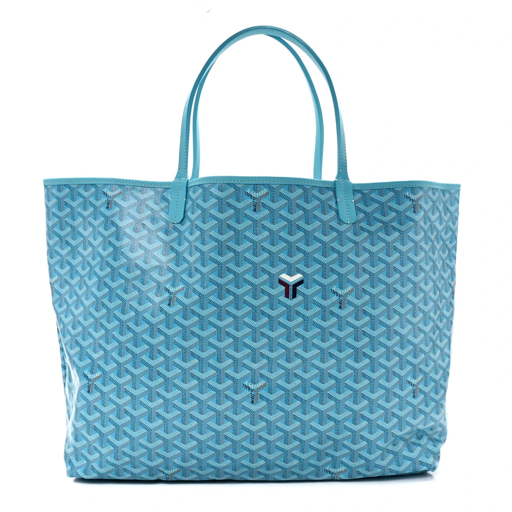Lushentic Goyard Saint Louis Balise Beach Towel Set GM Turquoise Goyardine Canvas Front