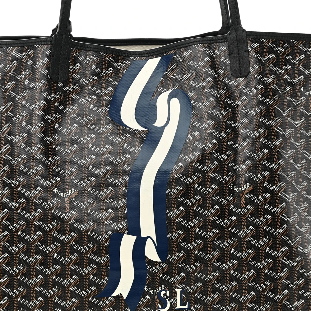 Lushentic Quality Bags - Saint Louis Tote GM Black Goyardine Canvas - Image 8