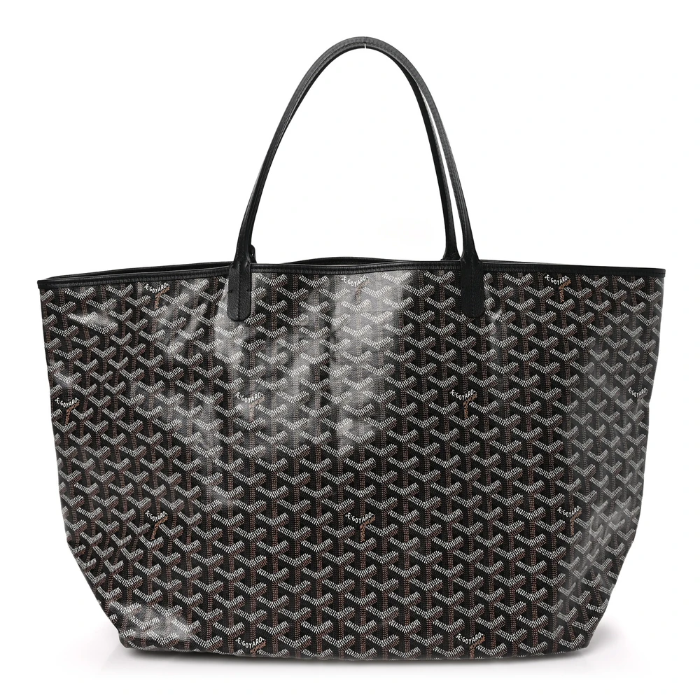 Lushentic Goyard Saint Louis Tote GM Black Goyardine Canvas Front