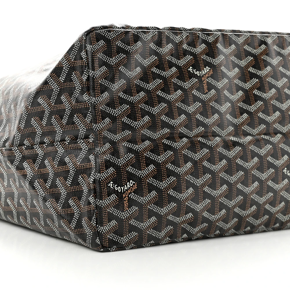 Lushentic Quality Bags - Saint Louis Tote GM Black Goyardine Canvas - Image 4